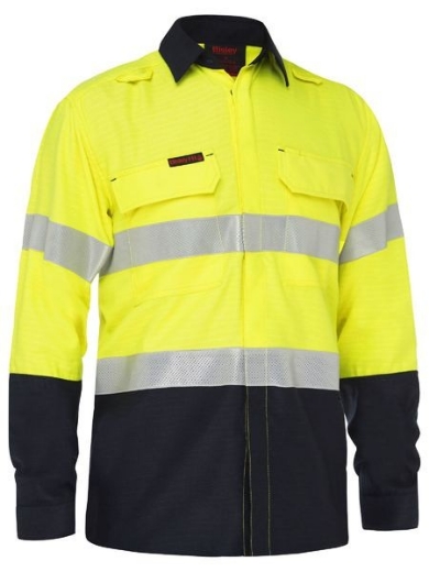 Picture of Bisley Apex 160 Taped Hi Vis FR Ripstop Vented Shirt
