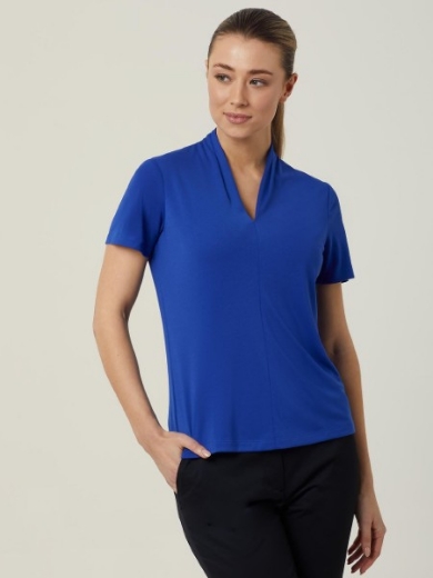Picture of NNT Ladies Matt Jersey V Neck Short Sleeve Top