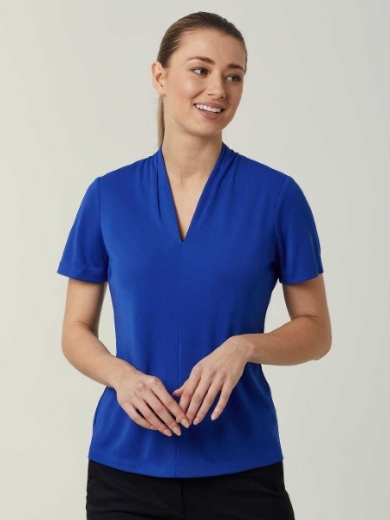 Picture of NNT Ladies Matt Jersey V Neck Short Sleeve Top