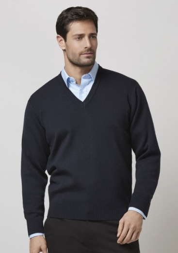 Picture of Biz Collection Mens V neck Jumper 50% Wool 50% Acrylic (CO10001)