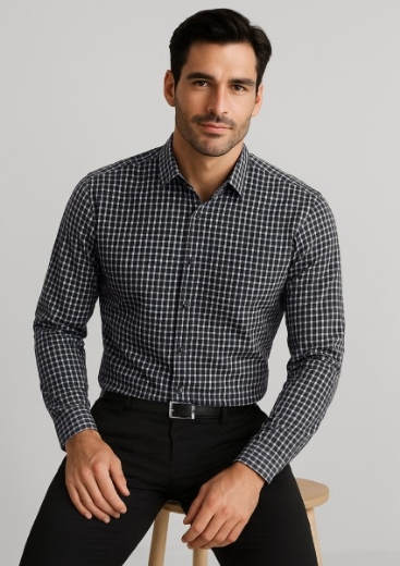 Picture of Biz Corporates Mens Noah 100% Cotton Long Sleeve Shirt