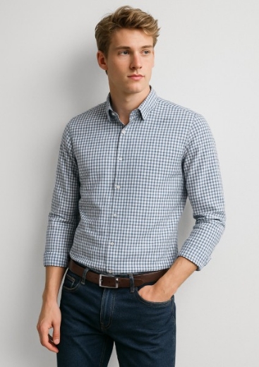 Picture of Biz Corporates Mens Noah 100% Cotton Long Sleeve Shirt