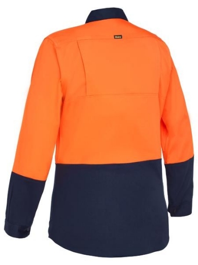 Picture of Bisley Ladies Cool Lightweight HiVis Drill Shirt Long Sleeve