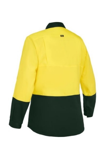 Picture of Bisley Ladies Cool Lightweight HiVis Drill Shirt Long Sleeve
