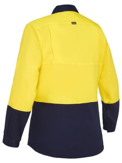 Picture of Bisley Ladies Cool Lightweight HiVis Drill Shirt Long Sleeve