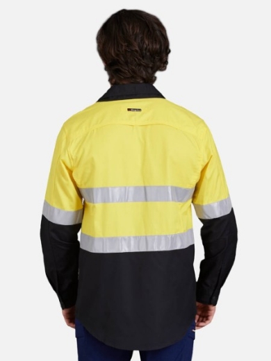 Picture of King Gee Workcool 2 Shirt Cotton Drill RT1 Reflective Tape 2 Tone