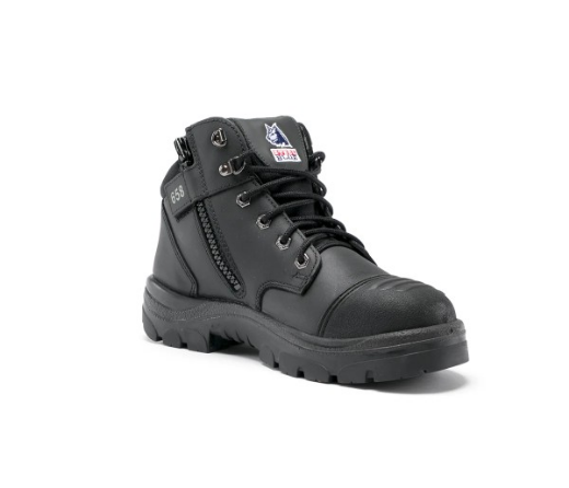 Picture of Steel Blue Parkes Zip Side Lace up Boot with Scuff Cap