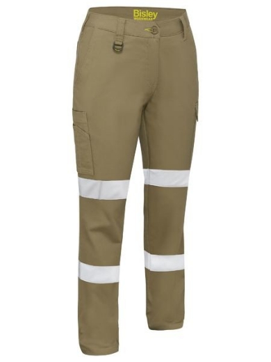 Picture of Bisley Ladies Stretch Cotton Cargo Pant with Reflective Tape
