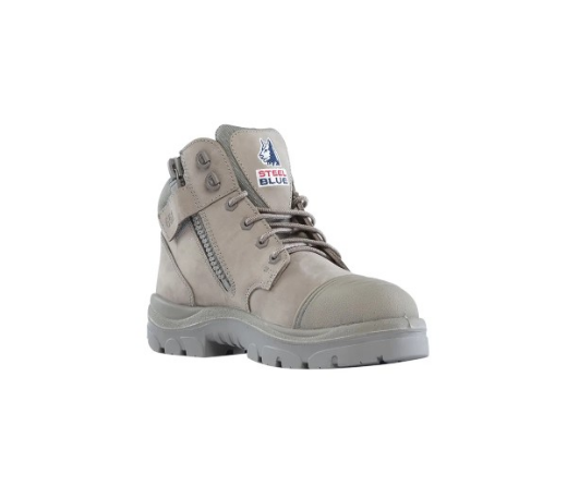 Picture of Steel Blue Parkes Zip Side Lace up Boot with Scuff Cap