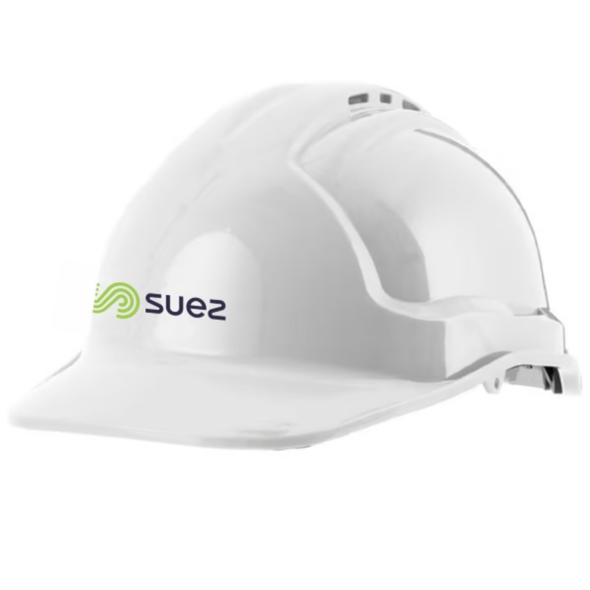 Picture of Pro-Choice Hard Hat V9 Vented with Ratchet Harness including Suez logo printed on front- White