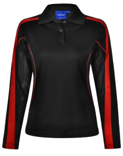 Picture of Winning Spirit Ladies Celebrity Polo Shirt Long Sleeve 60% Cotton 40% CoolDry Polyester with breathable mesh panels