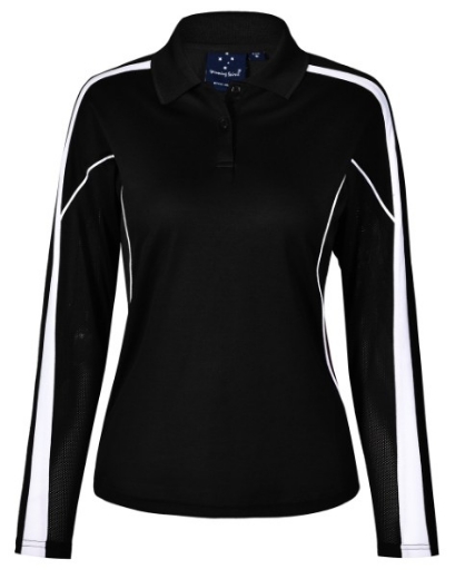 Picture of Winning Spirit Ladies Celebrity Polo Shirt Long Sleeve 60% Cotton 40% CoolDry Polyester with breathable mesh panels