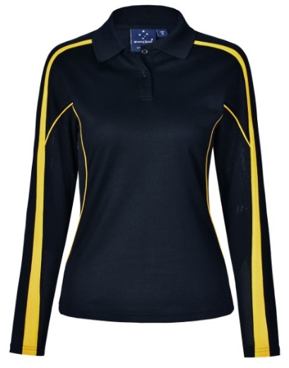 Picture of Winning Spirit Ladies Celebrity Polo Shirt Long Sleeve 60% Cotton 40% CoolDry Polyester with breathable mesh panels
