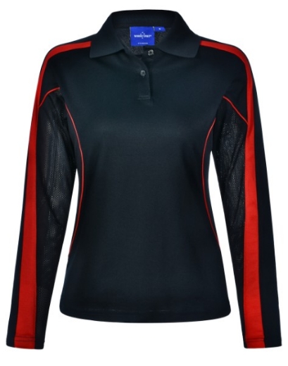 Picture of Winning Spirit Ladies Celebrity Polo Shirt Long Sleeve 60% Cotton 40% CoolDry Polyester with breathable mesh panels