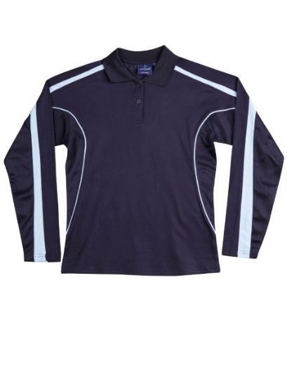 Picture of Winning Spirit Ladies Celebrity Polo Shirt Long Sleeve 60% Cotton 40% CoolDry Polyester with breathable mesh panels