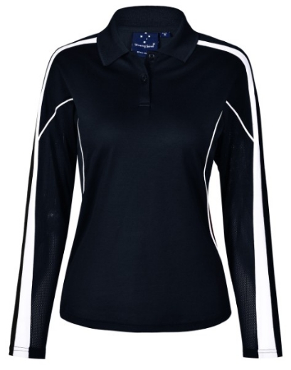 Picture of Winning Spirit Ladies Celebrity Polo Shirt Long Sleeve 60% Cotton 40% CoolDry Polyester with breathable mesh panels