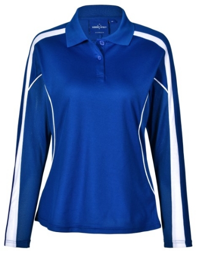 Picture of Winning Spirit Ladies Celebrity Polo Shirt Long Sleeve 60% Cotton 40% CoolDry Polyester with breathable mesh panels