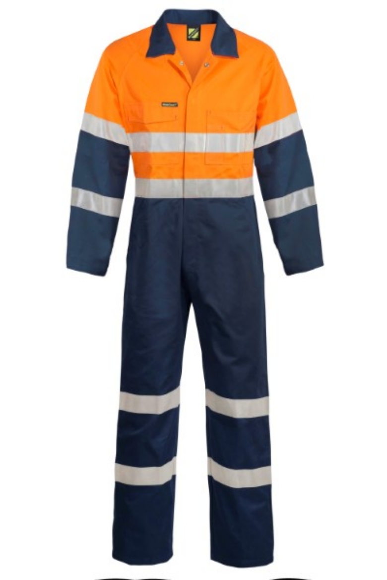Picture of Workcraft Hi Vis Cotton Drill Reflective Industrial Laundry Coveralls