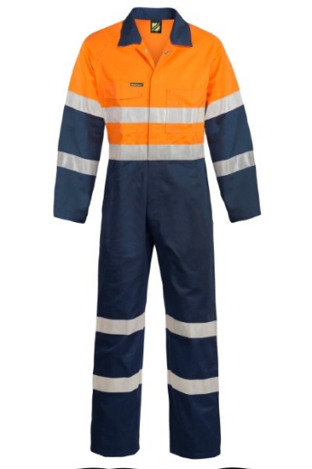 Picture of Workcraft Hi Vis Cotton Drill Reflective Industrial Laundry Coveralls