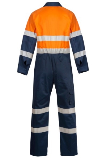 Picture of Workcraft Hi Vis Cotton Drill Reflective Industrial Laundry Coveralls