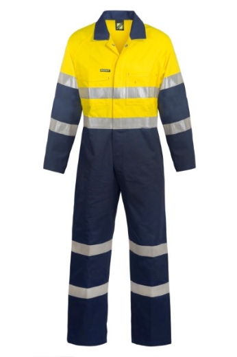 Picture of Workcraft Hi Vis Cotton Drill Reflective Industrial Laundry Coveralls