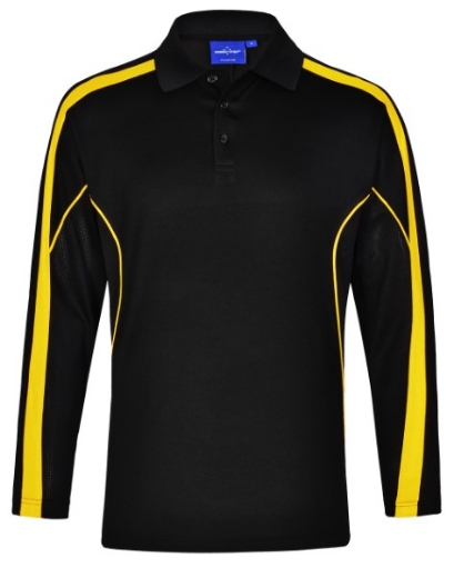 Picture of Winning Spirit Men's Celebrity Polo Shirt Long Sleeve 60% Cotton 40% CoolDry Polyester with breathable mesh panels