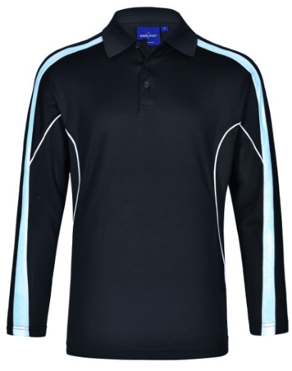 Picture of Winning Spirit Men's Celebrity Polo Shirt Long Sleeve 60% Cotton 40% CoolDry Polyester with breathable mesh panels