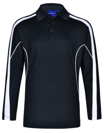 Picture of Winning Spirit Men's Celebrity Polo Shirt Long Sleeve 60% Cotton 40% CoolDry Polyester with breathable mesh panels