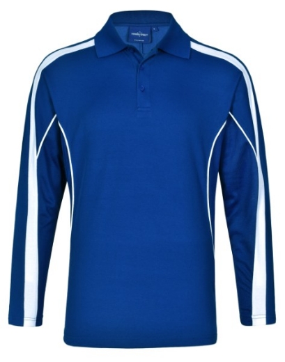Picture of Winning Spirit Men's Celebrity Polo Shirt Long Sleeve 60% Cotton 40% CoolDry Polyester with breathable mesh panels