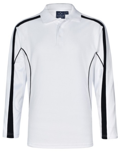 Picture of Winning Spirit Men's Celebrity Polo Shirt Long Sleeve 60% Cotton 40% CoolDry Polyester with breathable mesh panels