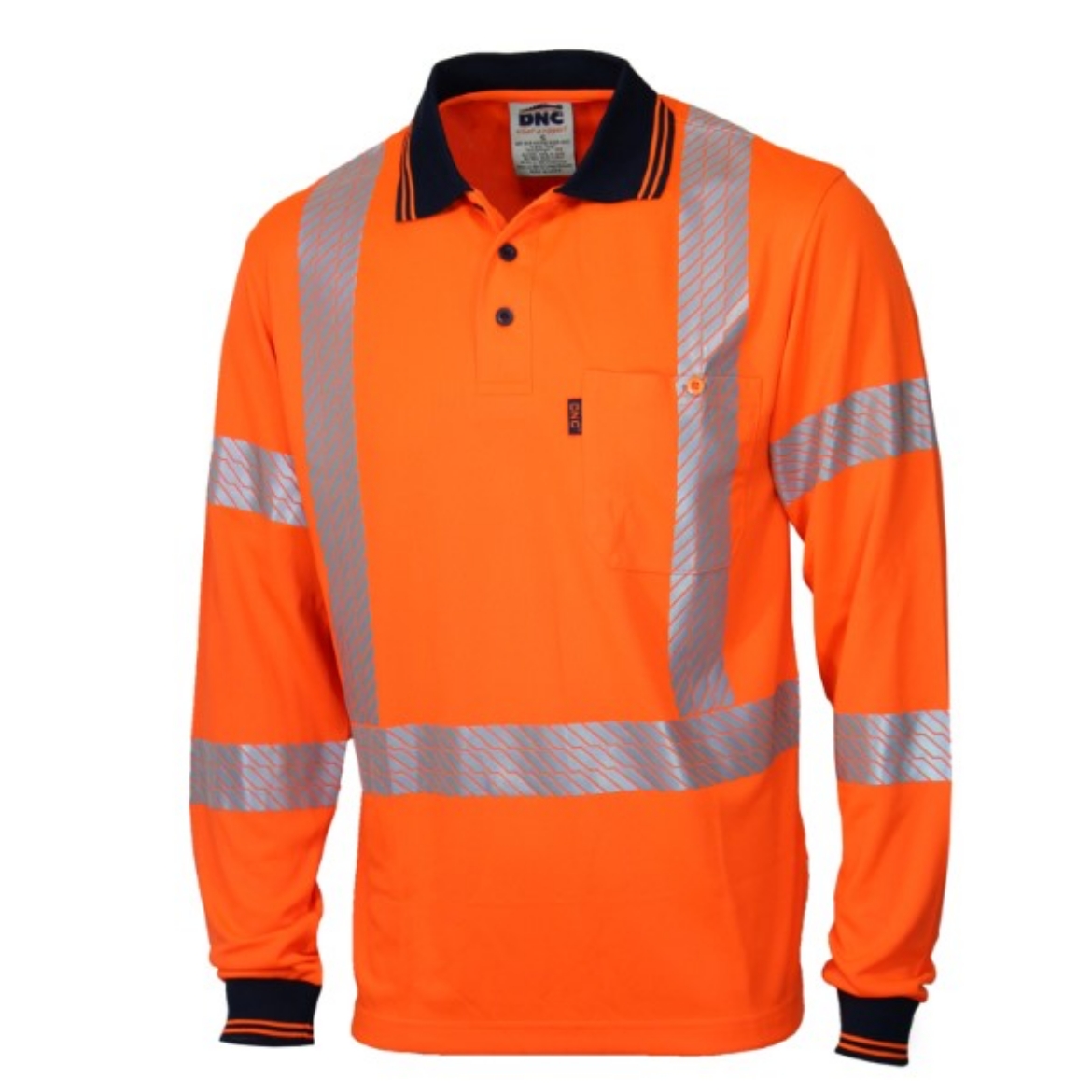 Picture of DNC Hi Vis Segmented Tape Back Polo Long Sleeve