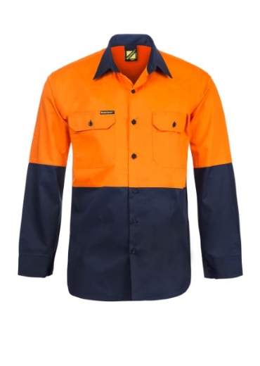 Picture of Workcraft Cool Breeze Cotton Drill Vented Shirt Long Sleeve 2 Tone