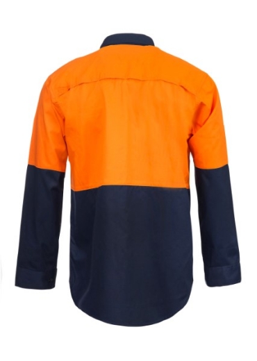 Picture of Workcraft Cool Breeze Cotton Drill Vented Shirt Long Sleeve 2 Tone