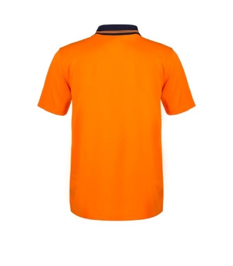 Picture of Workcraft Mens Hi Vis Short Sleeve Cotton Back Polo with Pocket