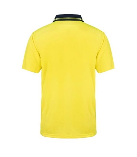 Picture of Workcraft Mens Hi Vis Short Sleeve Cotton Back Polo with Pocket