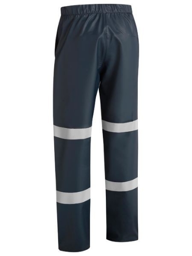 Picture of Bisley Stretch Rain Pants Reflective Tape- Navy