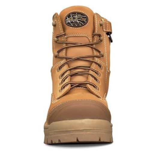 Picture of Oliver At's Lace up Zip Side Boot Composite Toe Cap Wheat