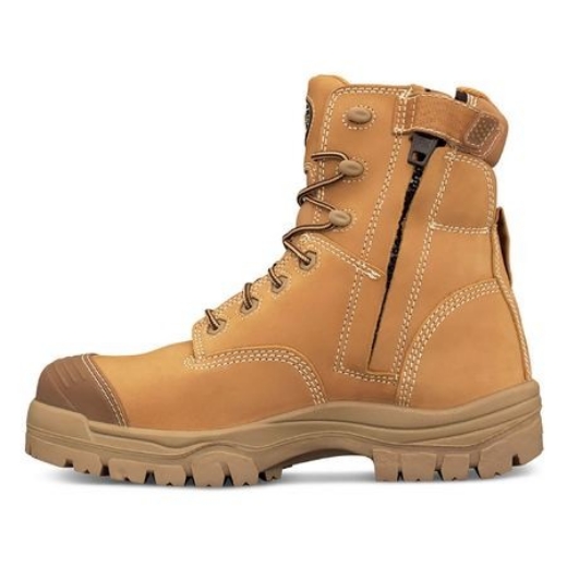 Picture of Oliver At's Lace up Zip Side Boot Composite Toe Cap Wheat