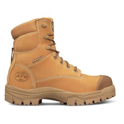 Picture of Oliver At's Lace up Zip Side Boot Composite Toe Cap Wheat