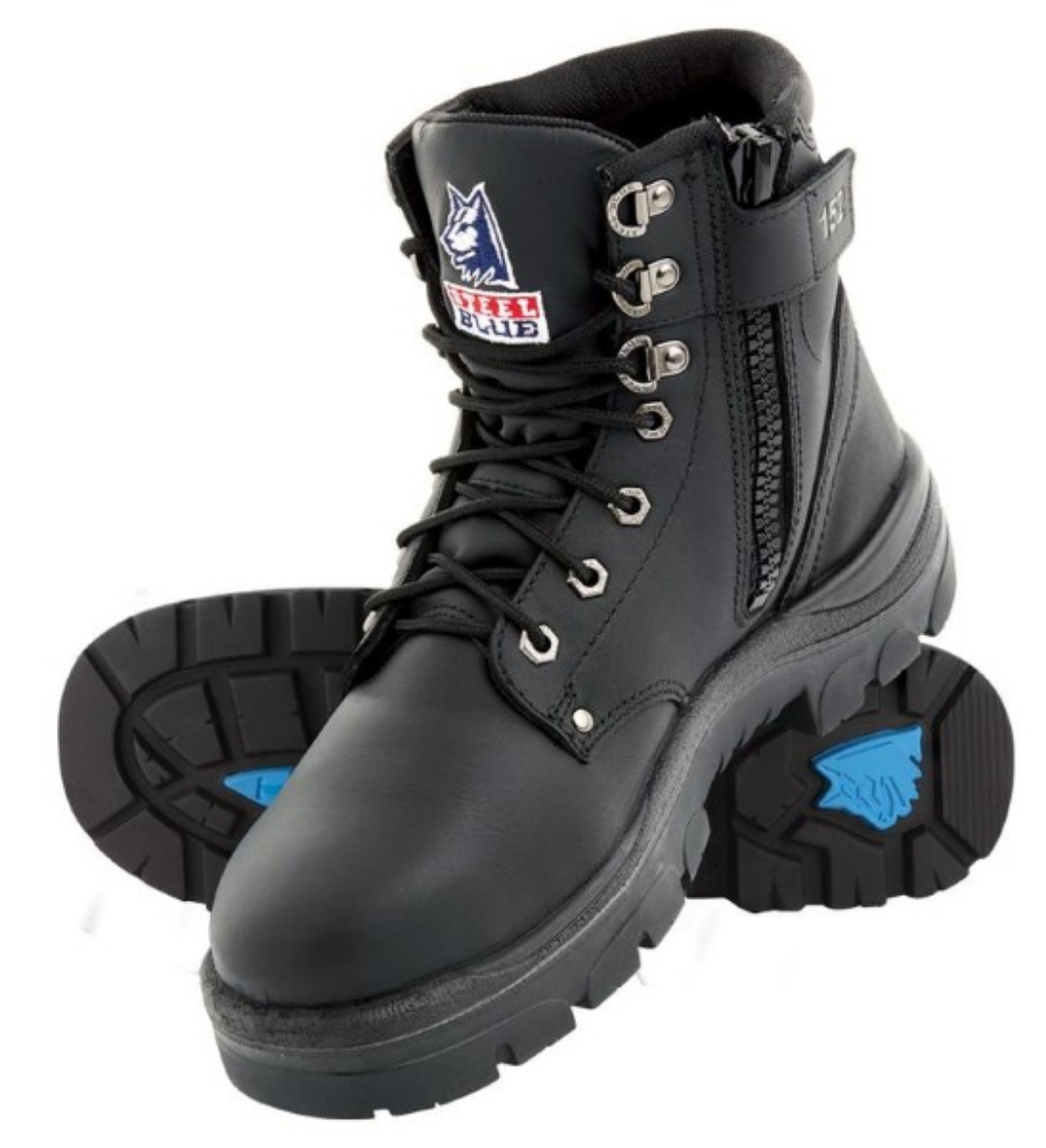 Picture of Steel Blue Argyle Zip Lace up Boot TPU Sole