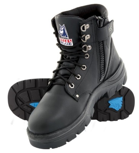 Picture of Steel Blue Argyle Zip Lace up Boot TPU Sole
