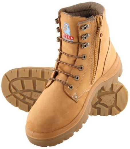 Picture of Steel Blue Argyle Zip Lace up Boot TPU Sole