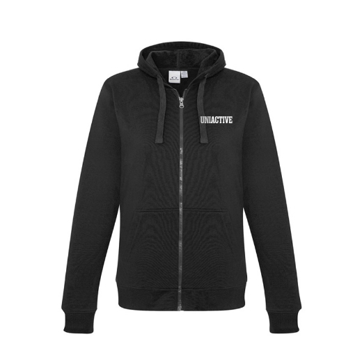 Picture of Biz Collection Ladies Crew Full Zip Hoodie Poly/Cotton Fleece Black