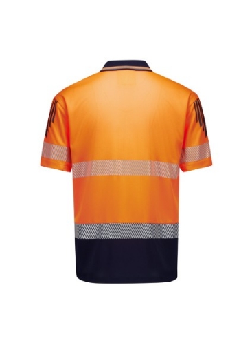 Picture of Syzmik Workwear Mens Hi Vis Flux Segmented Tape Short Sleeve Polo