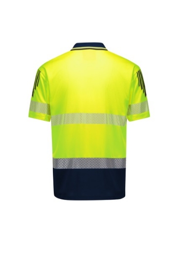 Picture of Syzmik Workwear Mens Hi Vis Flux Segmented Tape Short Sleeve Polo