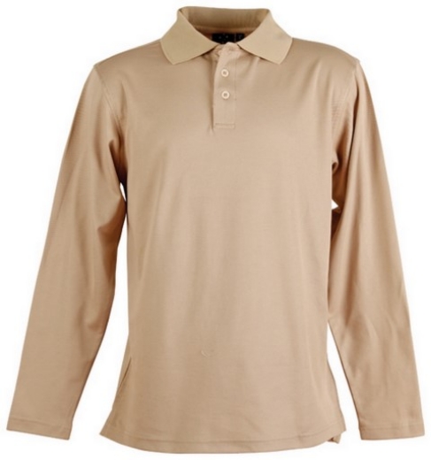 Picture of Winning Spirit Mens Victory Plus Polo Shirt Long Sleeve 60% Cotton 40% Polyester mesh knit