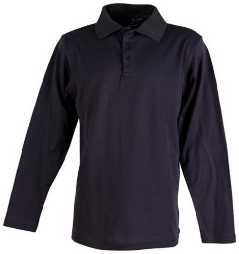 Picture of Winning Spirit Mens Victory Plus Polo Shirt Long Sleeve 60% Cotton 40% Polyester mesh knit