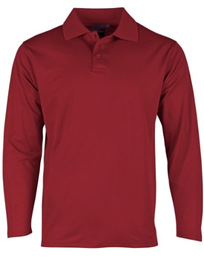 Picture of Winning Spirit Mens Victory Plus Polo Shirt Long Sleeve 60% Cotton 40% Polyester mesh knit