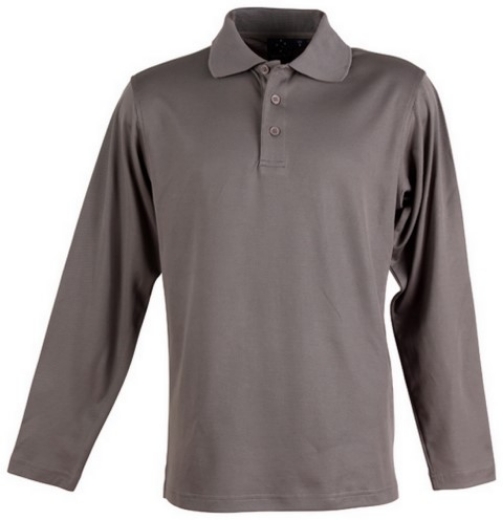Picture of Winning Spirit Mens Victory Plus Polo Shirt Long Sleeve 60% Cotton 40% Polyester mesh knit