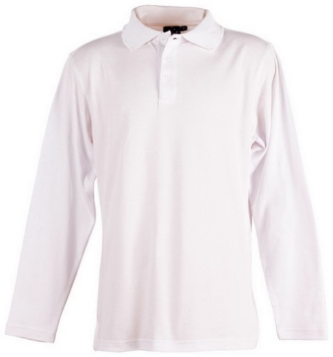 Picture of Winning Spirit Mens Victory Plus Polo Shirt Long Sleeve 60% Cotton 40% Polyester mesh knit
